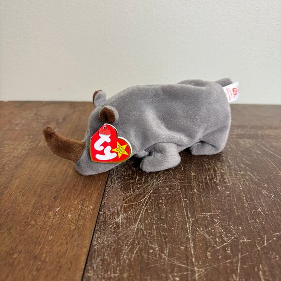 TY Beanie‎ Baby Retired 1996 Original Spike Rhino Rhinoceros - Picture 1 of 7
